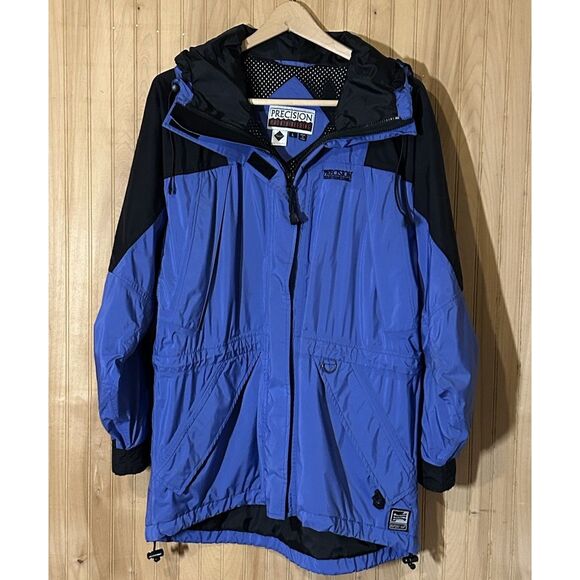 Precision Mountaineering Ski/Snowboard Jacket Men's Large Blue and Black